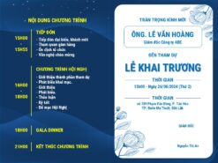 Slide Thư Mời Sự Kiện Khai Trương Tông Xanh Sang Trọng File PowerPoint