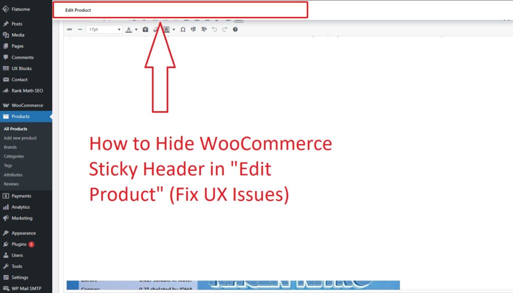 How to Hide WooCommerce Sticky Header in "Edit Product" (Fix UX Issues)