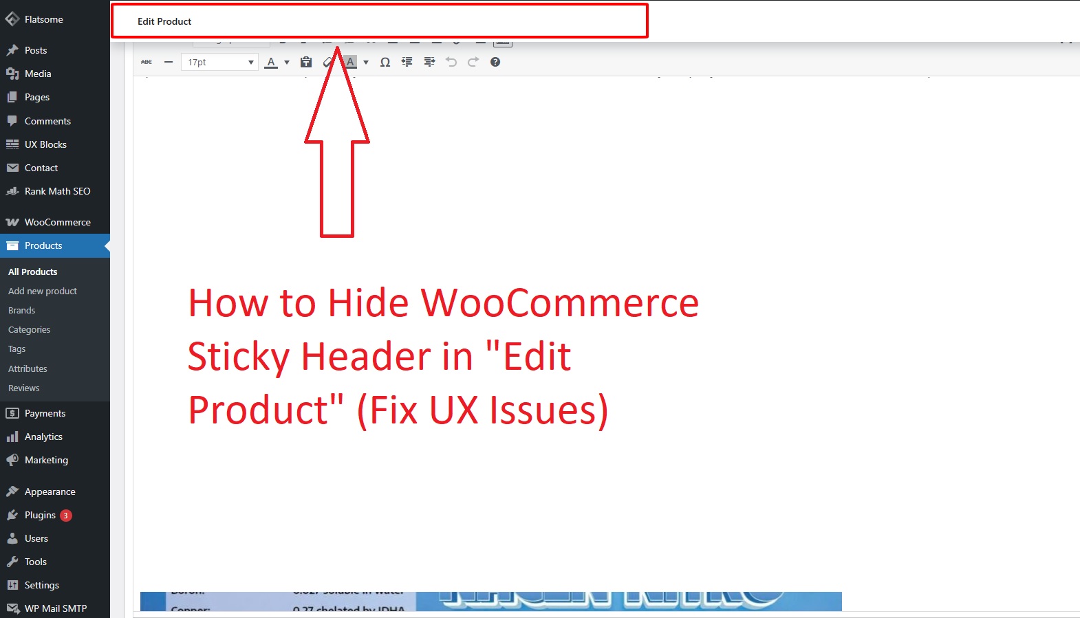 How to Hide WooCommerce Sticky Header in "Edit Product" (Fix UX Issues)